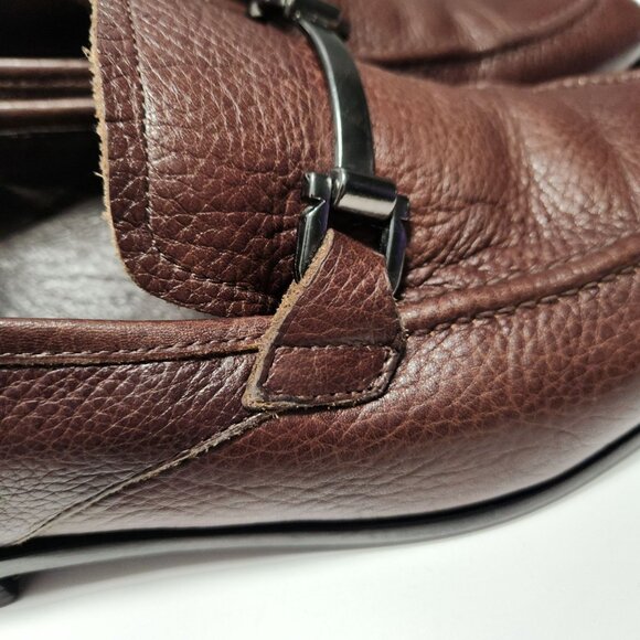 Calibrate Mstroy Horsebit Loafers Pebbled Leather Brown Men's 9M Slip-On - Picture 4 of 16